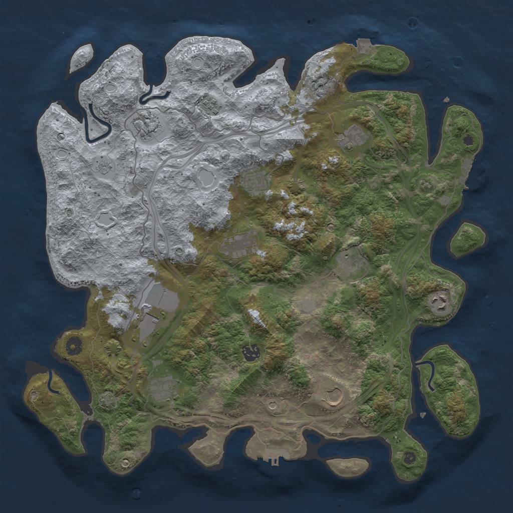 Rust Map: Procedural Map, Size: 4250, Seed: 75036837, 19 Monuments