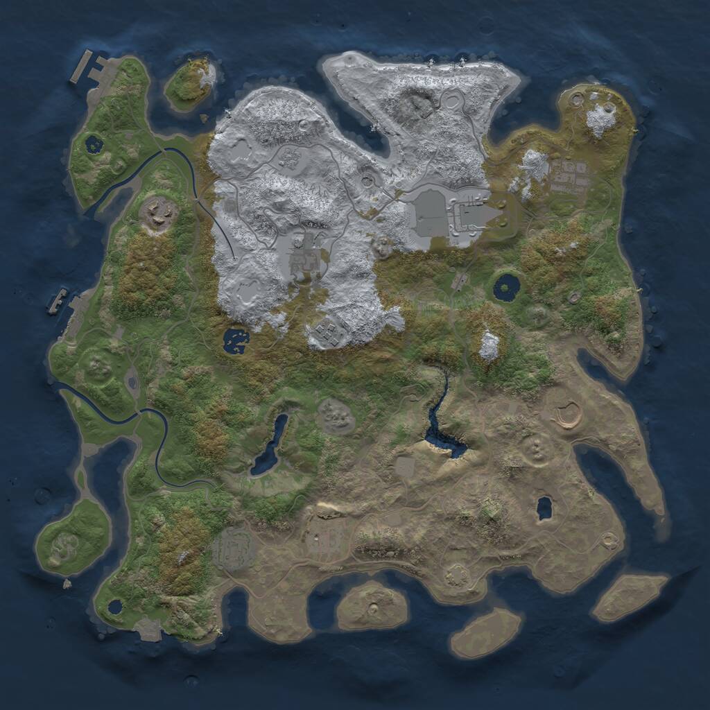 Rust Map: Procedural Map, Size: 4000, Seed: 4434500, 15 Monuments