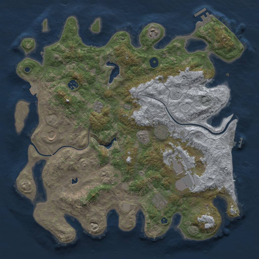 Rust Map: Procedural Map, Size: 4000, Seed: 1630896930, 14 Monuments