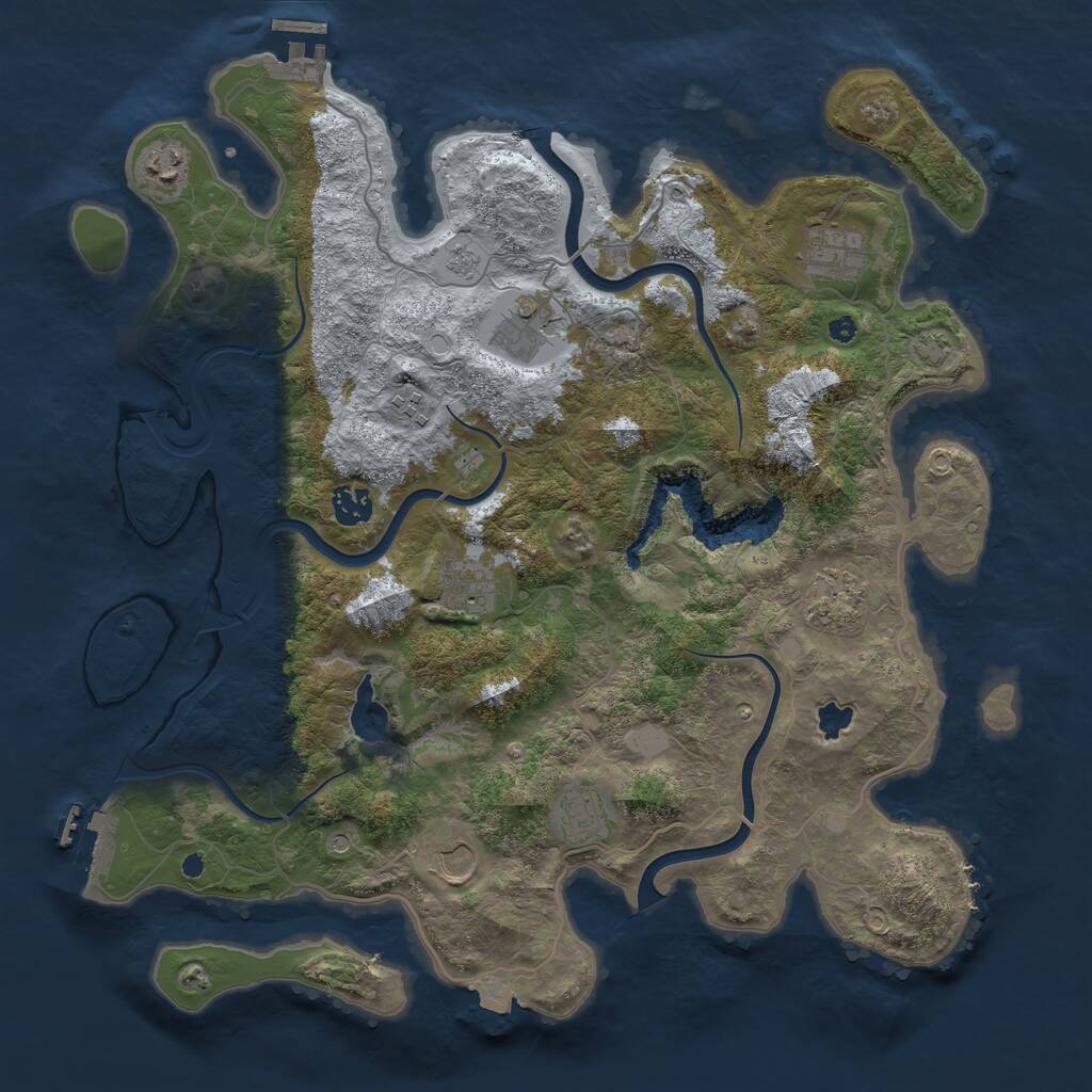 Rust Map: Procedural Map, Size: 4000, Seed: 1868715417, 15 Monuments