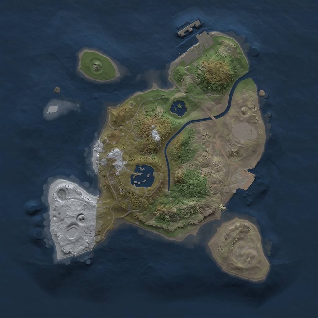 Rust Map: Procedural Map, Size: 2000, Seed: 240725194, 3 Monuments
