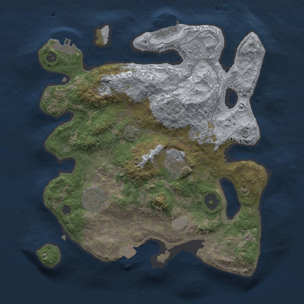 Rust Map: Procedural Map, Size: 3000, Seed: 11314, 11 Monuments