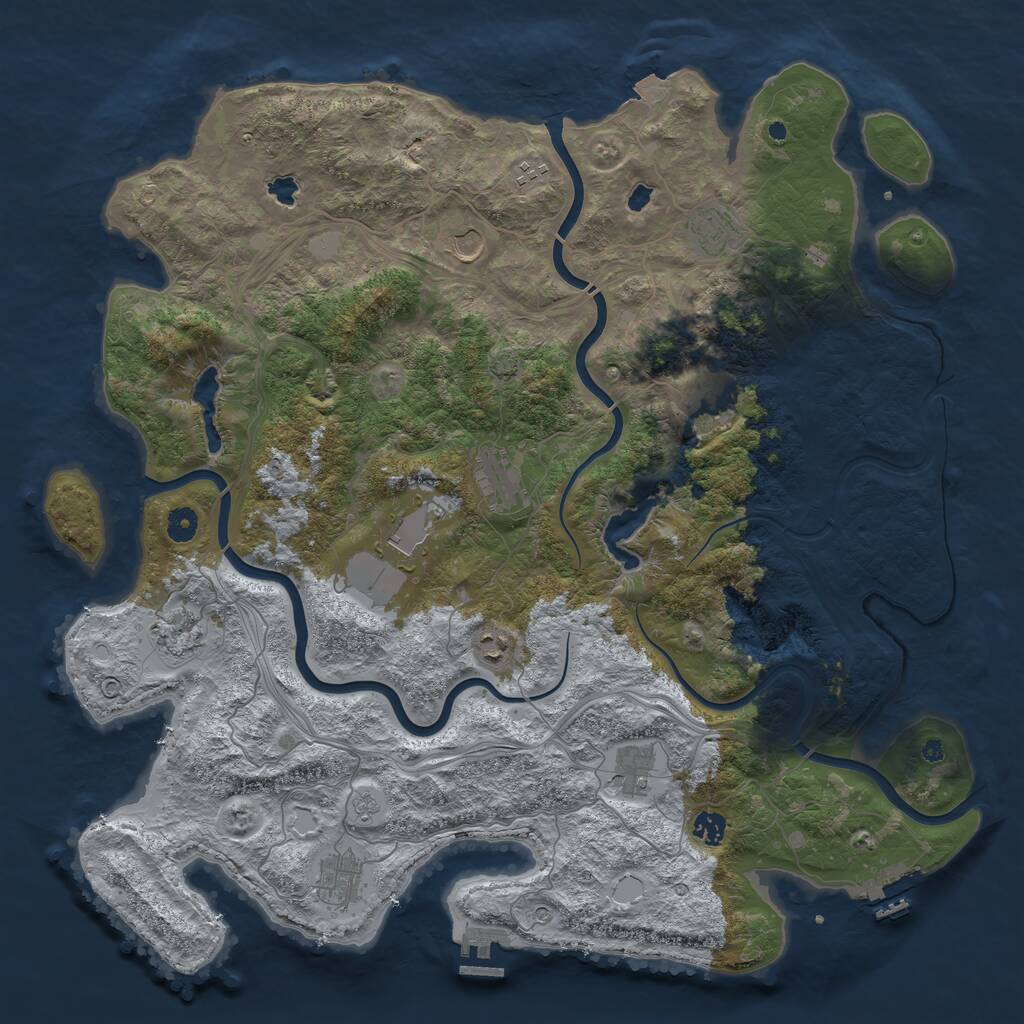 Rust Map: Procedural Map, Size: 4632, Seed: 2147483647, 17 Monuments