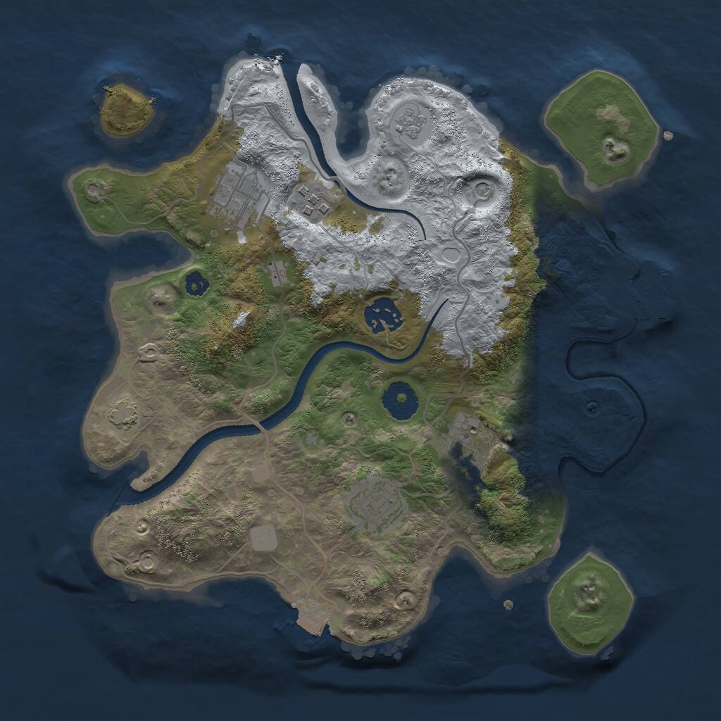 Rust Map: Procedural Map, Size: 3000, Seed: 7122, 10 Monuments