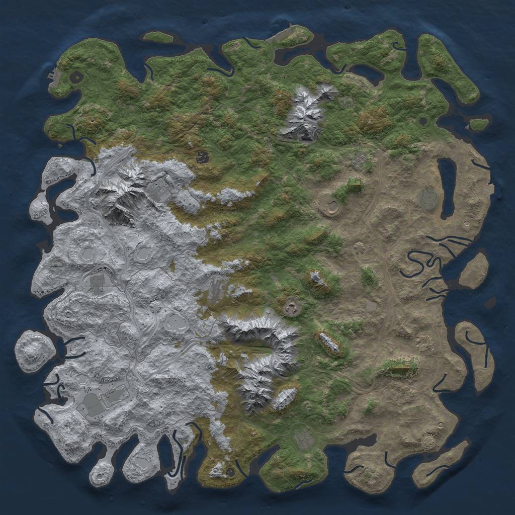 Rust Map: Procedural Map, Size: 6000, Seed: 2112342789, 19 Monuments