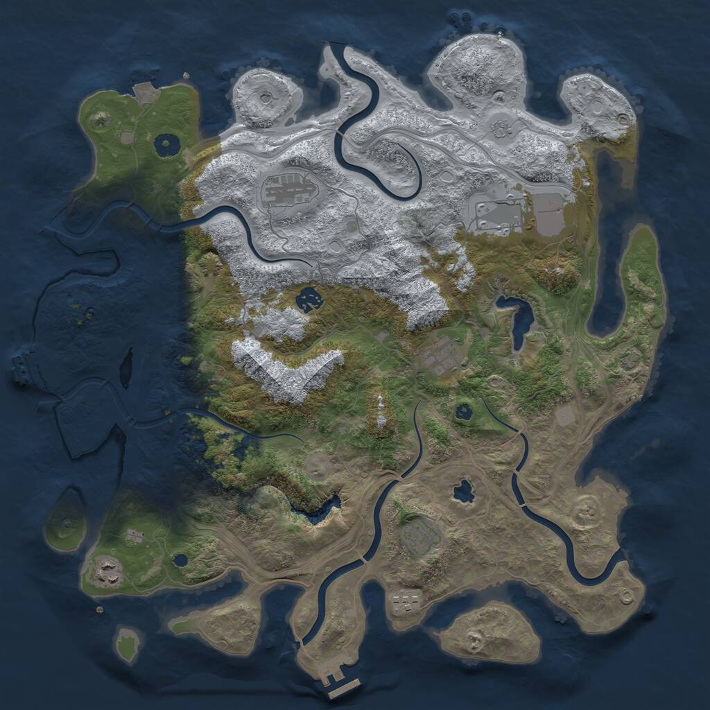 Rust Map: Procedural Map, Size: 4250, Seed: 62435, 13 Monuments