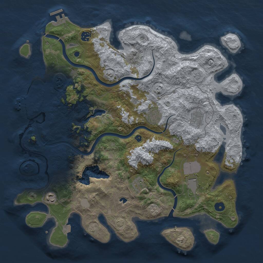 Rust Map: Procedural Map, Size: 4000, Seed: 6940, 13 Monuments