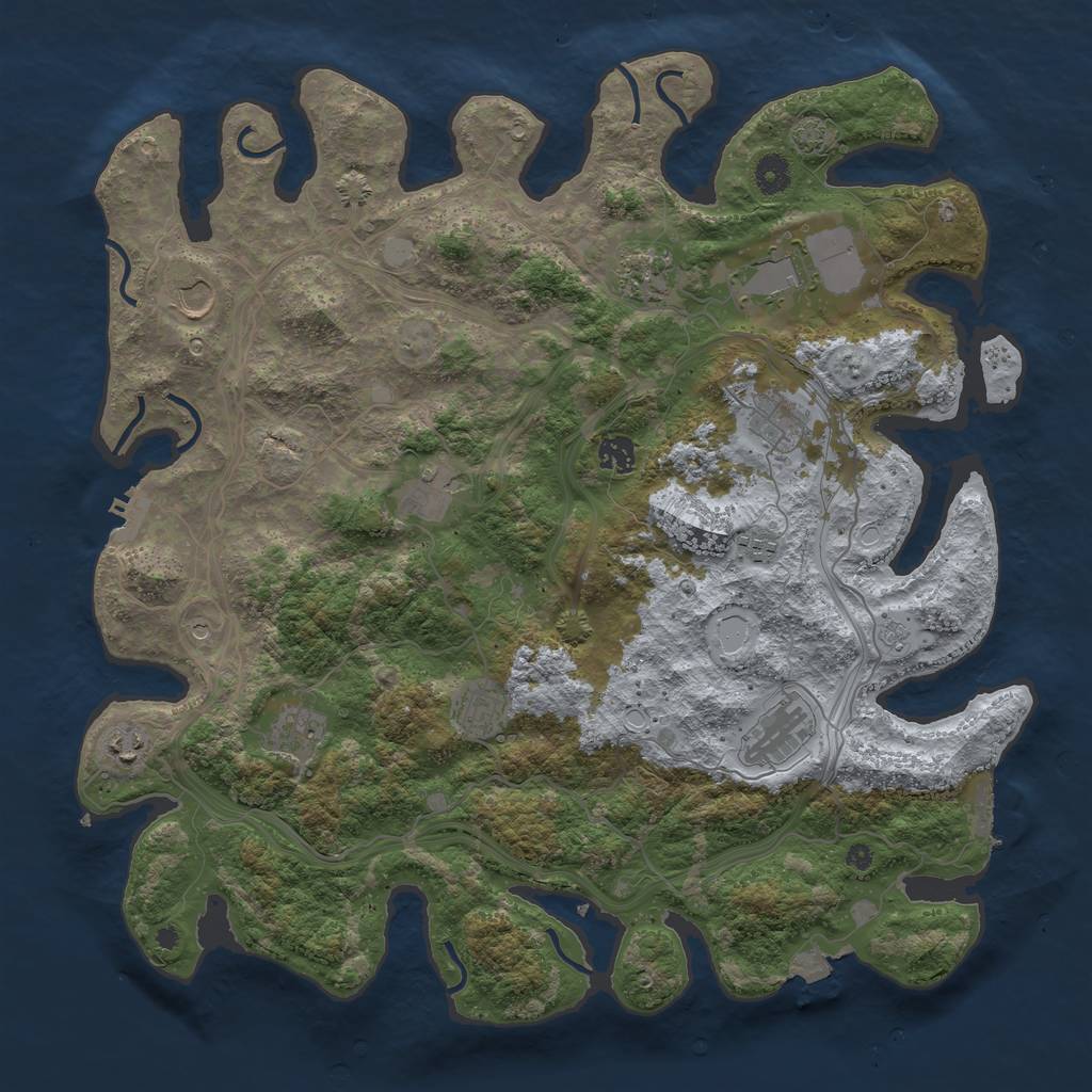 Rust Map: Procedural Map, Size: 4300, Seed: 3180996, 19 Monuments