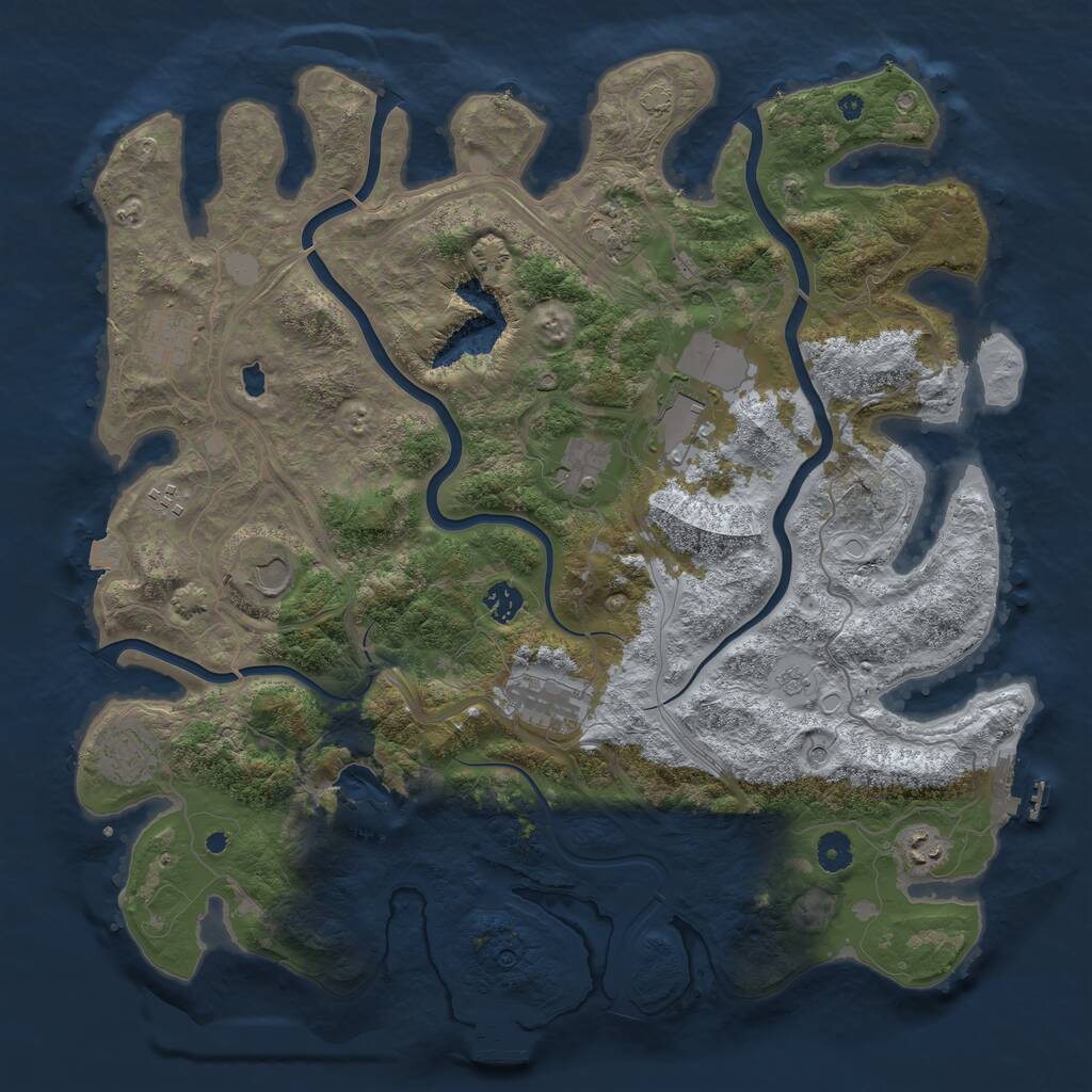 Rust Map: Procedural Map, Size: 4300, Seed: 3180996, 16 Monuments