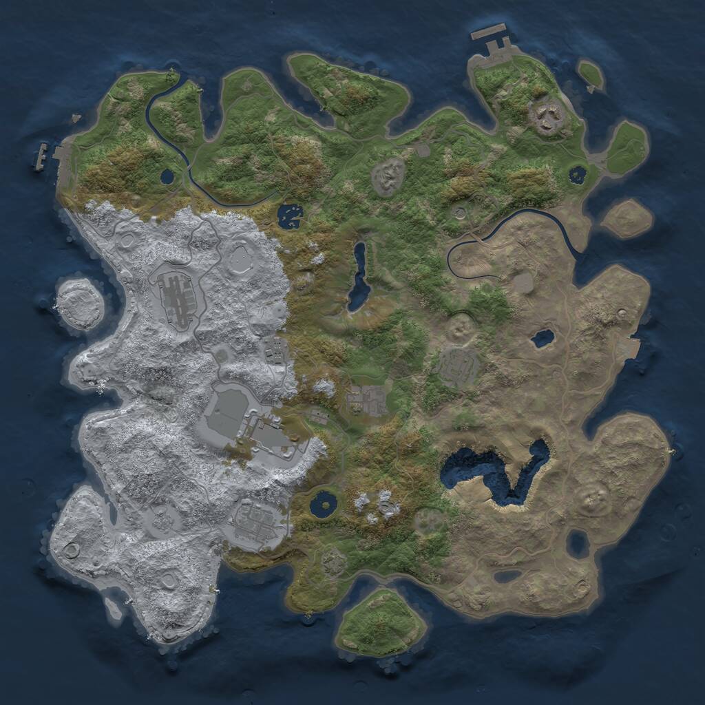 Rust Map: Procedural Map, Size: 4000, Seed: 1485179796, 14 Monuments