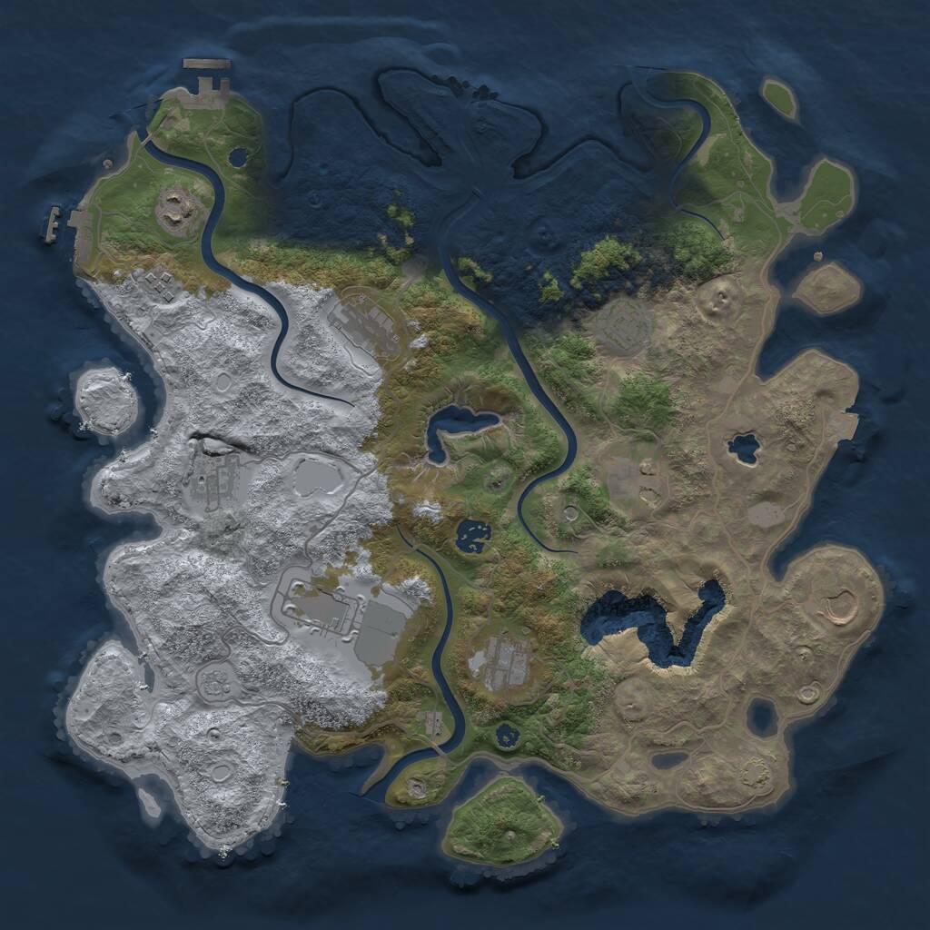 Rust Map: Procedural Map, Size: 4000, Seed: 1485179796, 16 Monuments