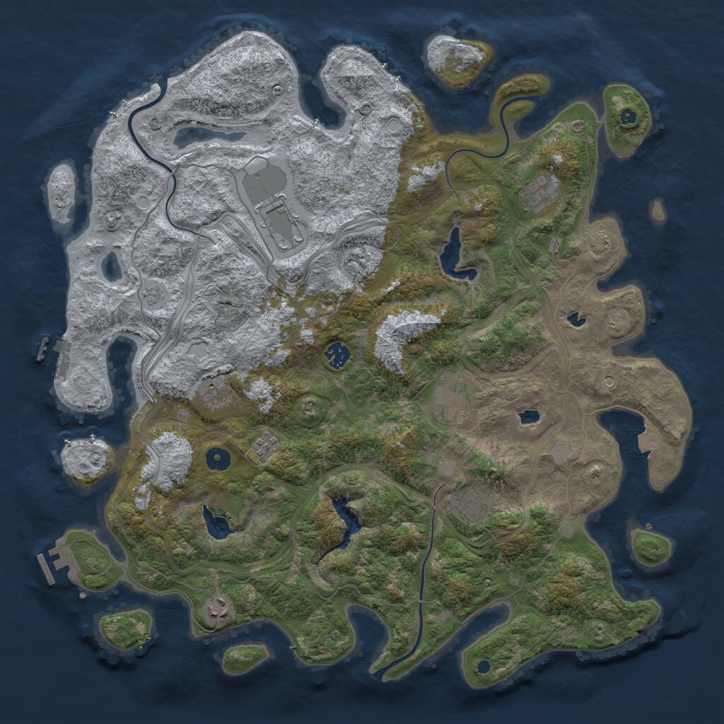 Rust Map: Procedural Map, Size: 4500, Seed: 5678, 15 Monuments