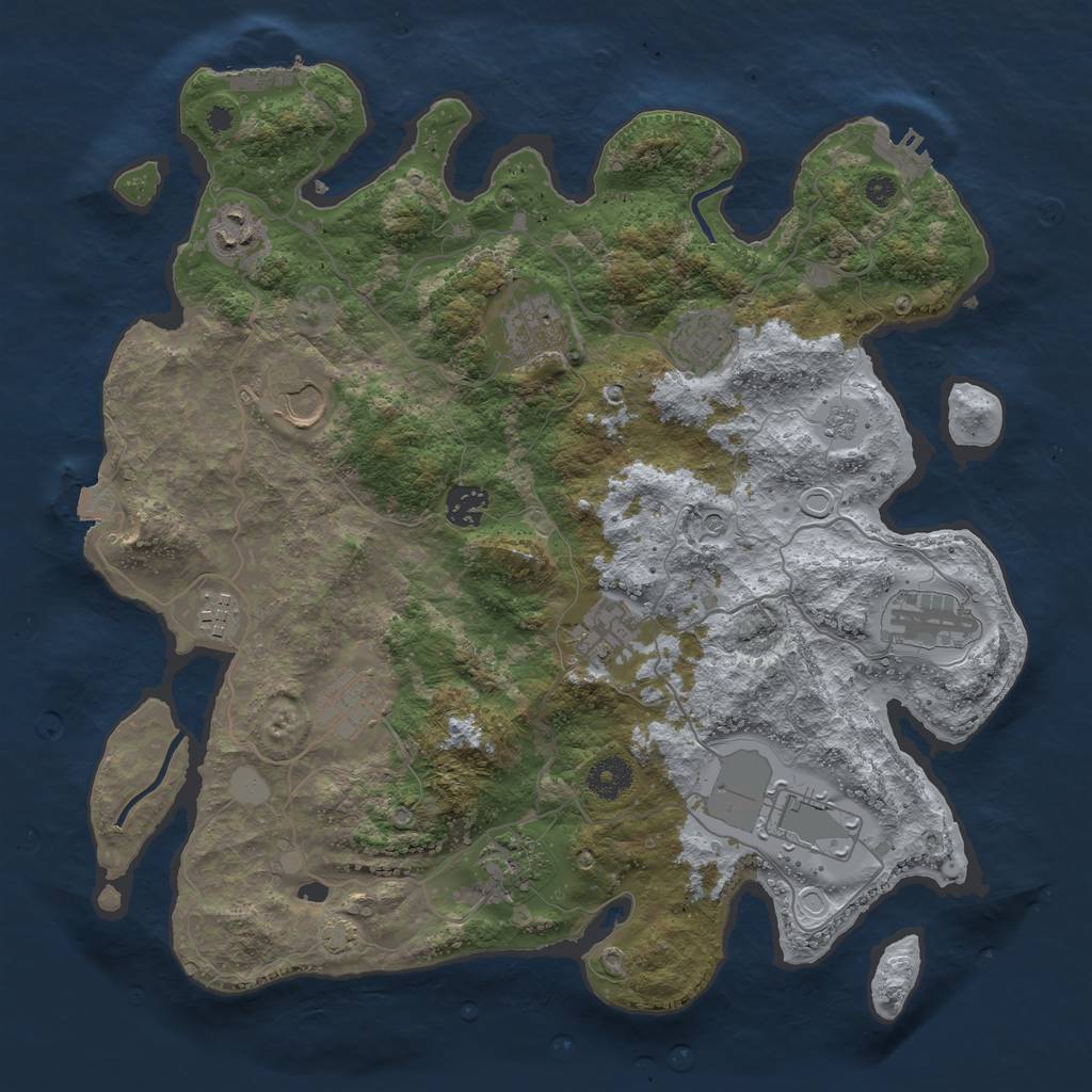 Rust Map: Procedural Map, Size: 3750, Seed: 359675, 19 Monuments