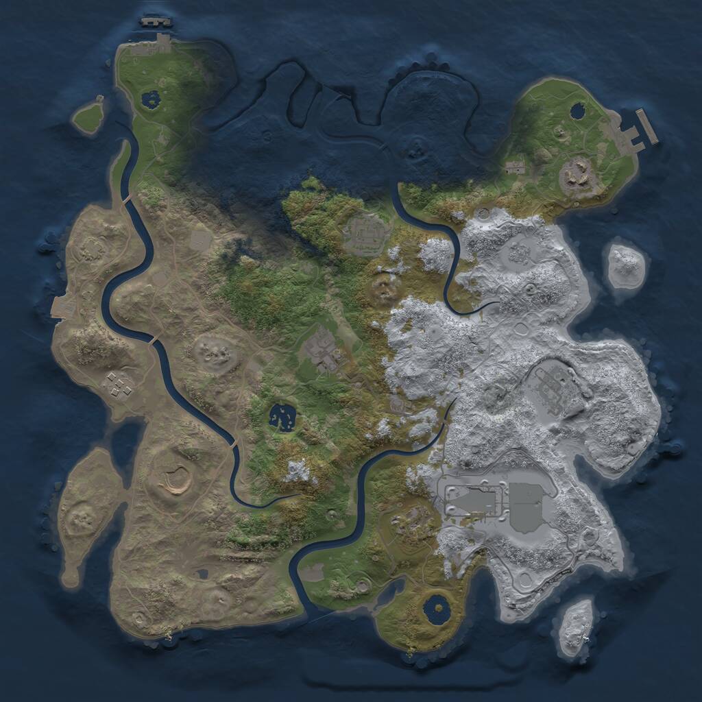 Rust Map: Procedural Map, Size: 3750, Seed: 359675, 15 Monuments