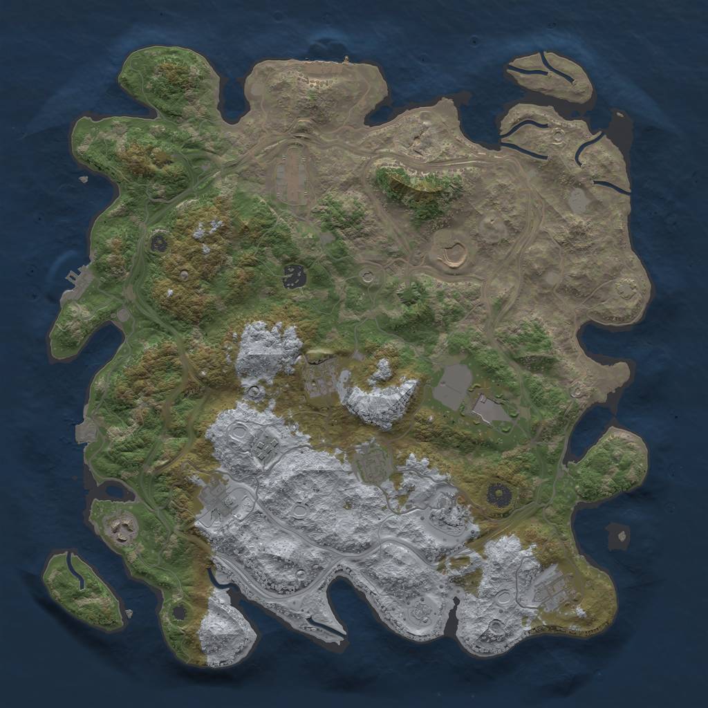 Rust Map: Procedural Map, Size: 4250, Seed: 204423524, 19 Monuments