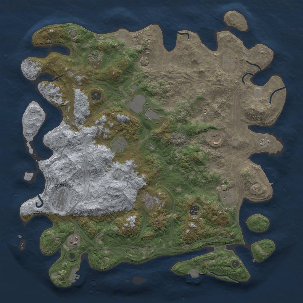 Rust Map: Procedural Map, Size: 4500, Seed: 145, 19 Monuments