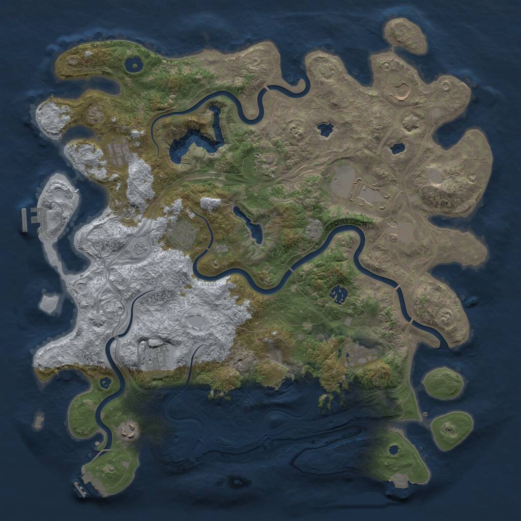 Rust Map: Procedural Map, Size: 4500, Seed: 145, 17 Monuments
