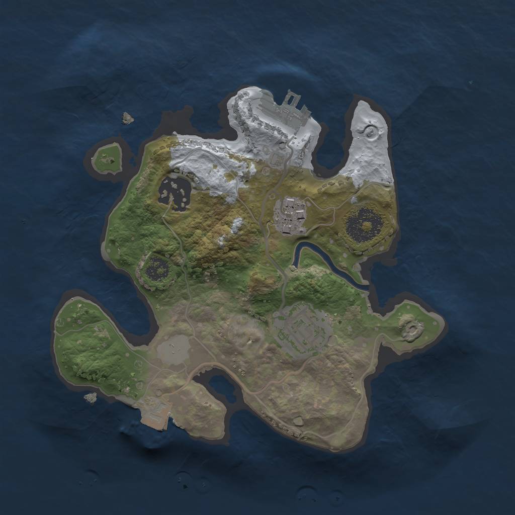 Rust Map: Procedural Map, Size: 2200, Seed: 1844711341, 7 Monuments