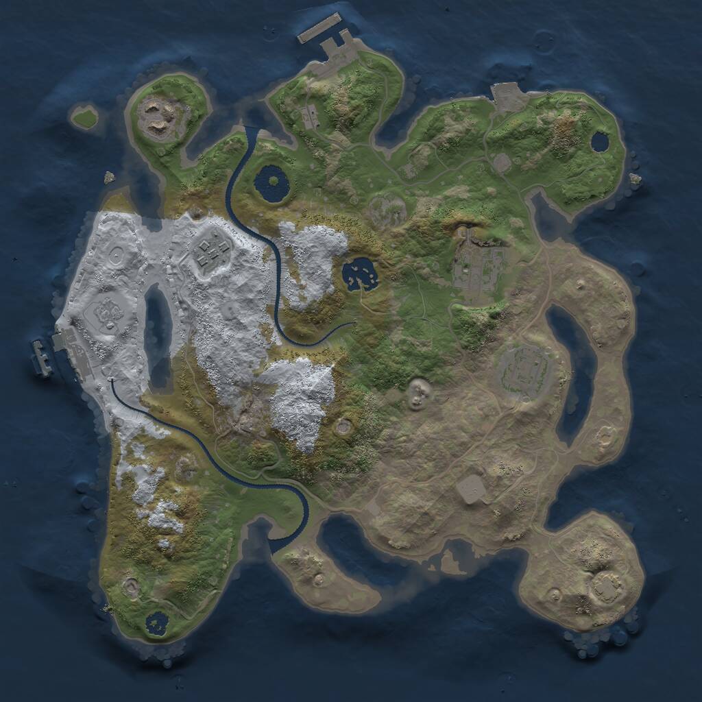 Rust Map: Procedural Map, Size: 3000, Seed: 265417329, 10 Monuments