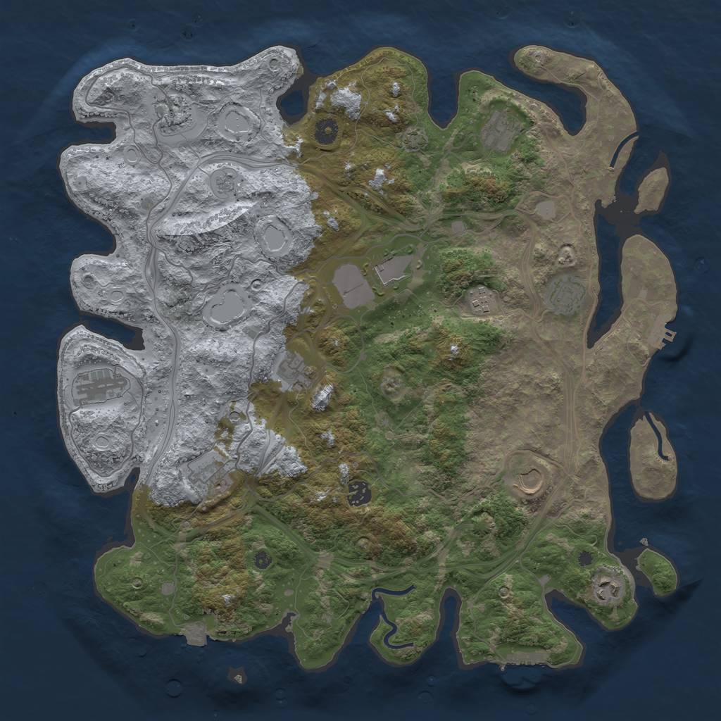 Rust Map: Procedural Map, Size: 4250, Seed: 74918147, 19 Monuments