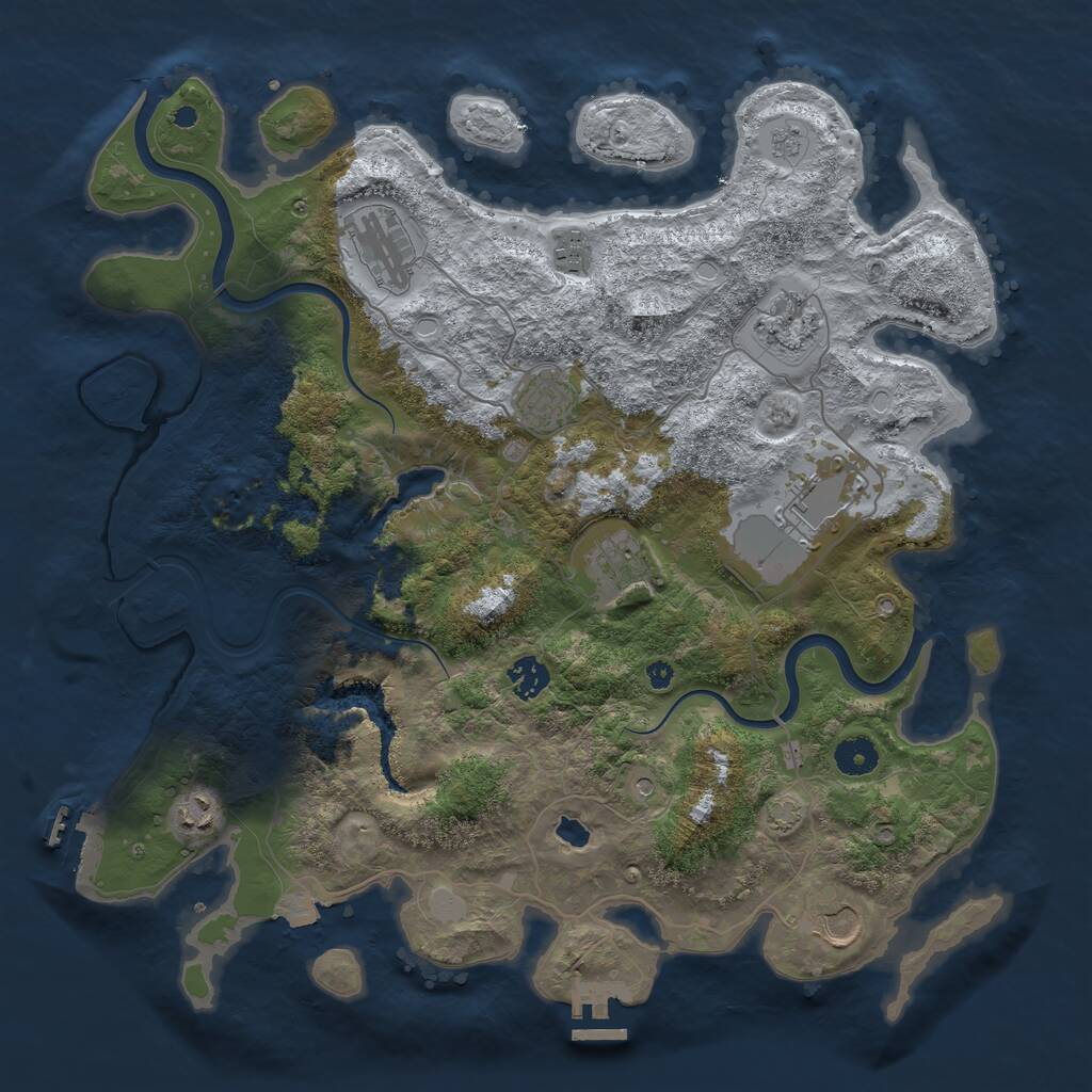 Rust Map: Procedural Map, Size: 4000, Seed: 556560, 15 Monuments