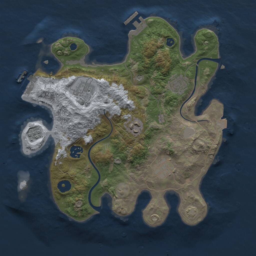 Rust Map: Procedural Map, Size: 3000, Seed: 621621, 11 Monuments