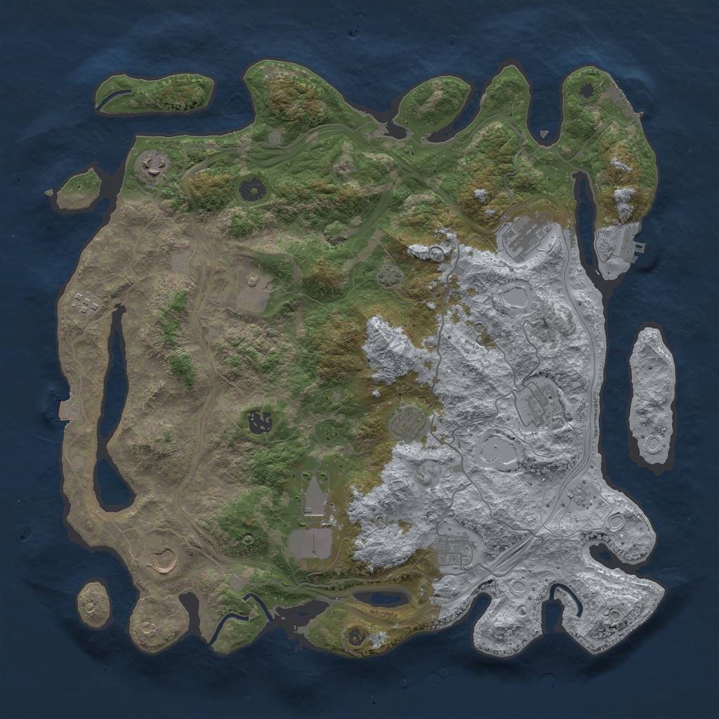 Rust Map: Procedural Map, Size: 4300, Seed: 570631736, 18 Monuments