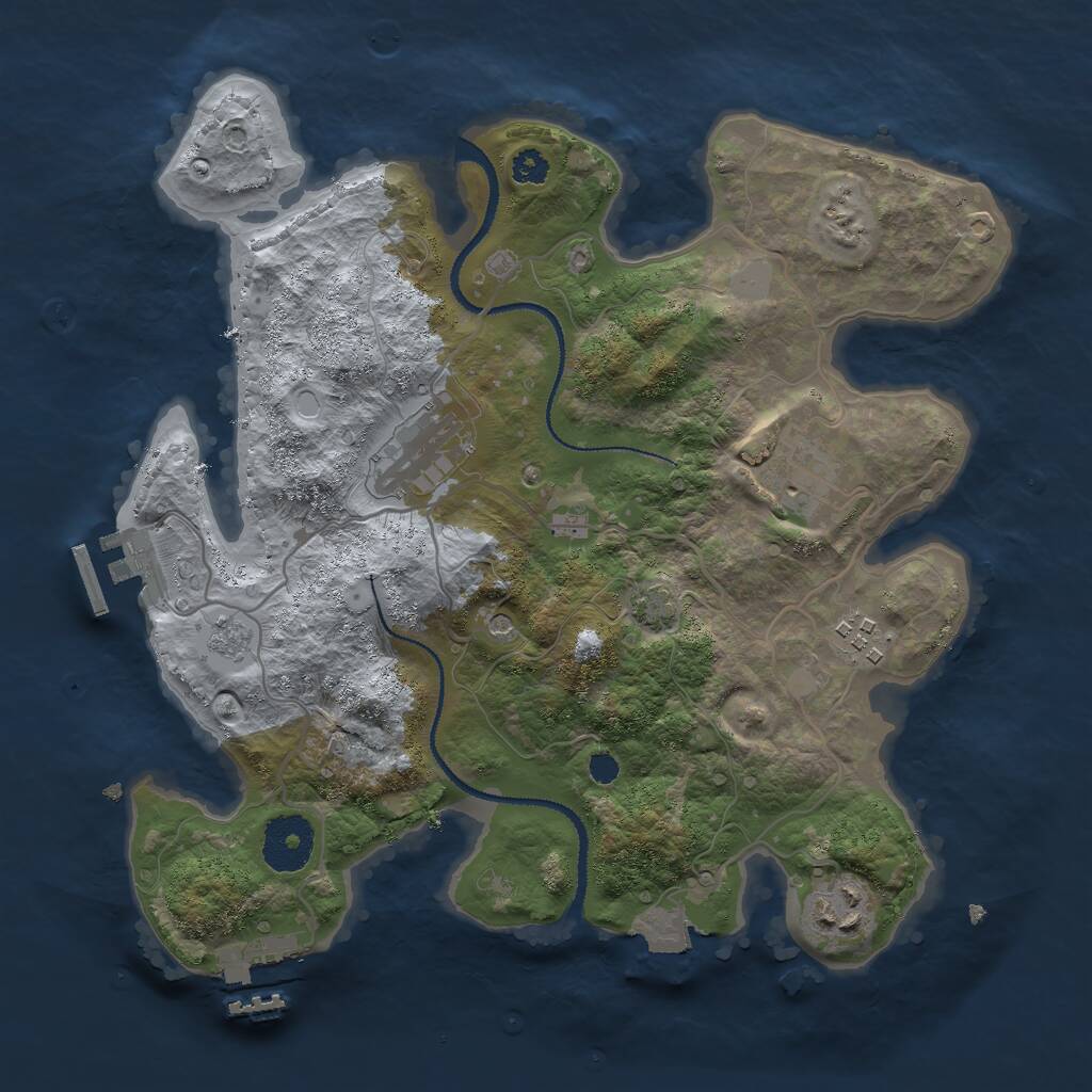 Rust Map: Procedural Map, Size: 3000, Seed: 1072798062, 10 Monuments