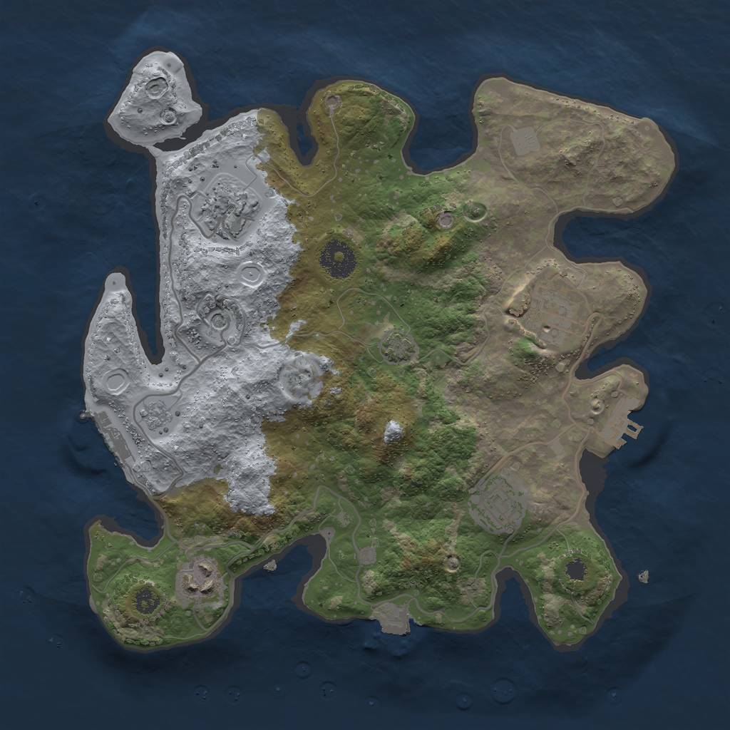 Rust Map: Procedural Map, Size: 3000, Seed: 1072798062, 12 Monuments