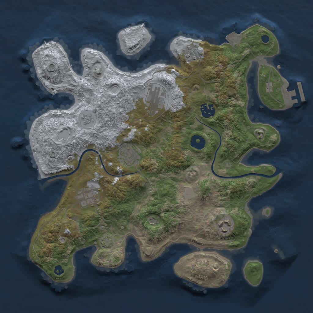 Rust Map: Procedural Map, Size: 3200, Seed: 204343564, 11 Monuments