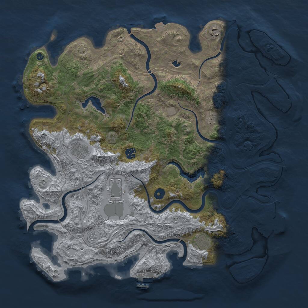 Rust Map: Procedural Map, Size: 4250, Seed: 1156099, 12 Monuments