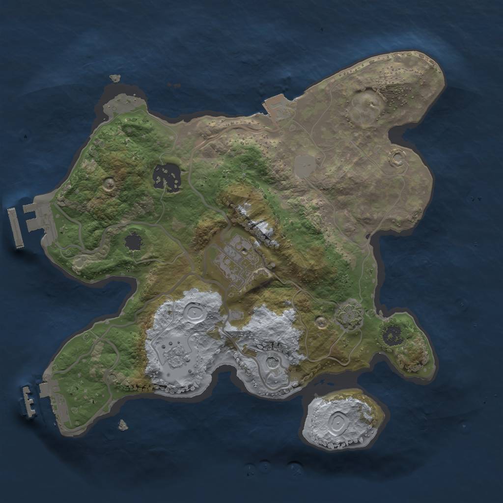 Rust Map: Procedural Map, Size: 2500, Seed: 10983, 10 Monuments