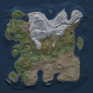 Thumbnail Rust Map: Procedural Map, Size: 3210, Seed: 1, 11 Monuments