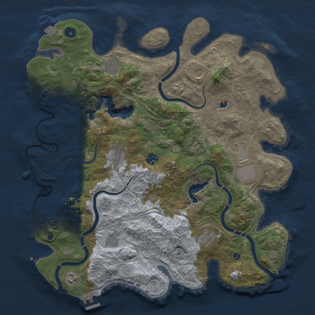 Rust Map: Procedural Map, Size: 4250, Seed: 45119580, 15 Monuments