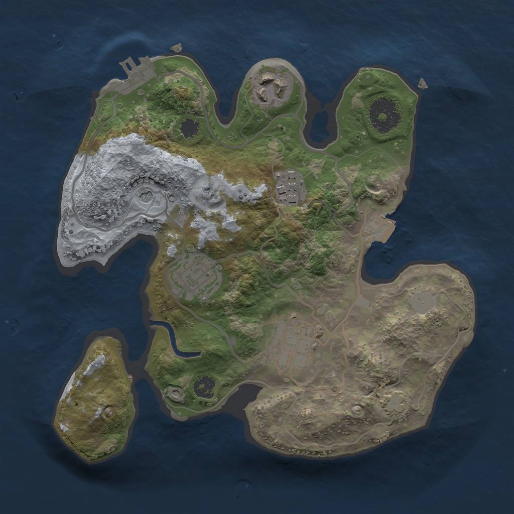 Rust Map: Procedural Map, Size: 2400, Seed: 1743537783, 10 Monuments