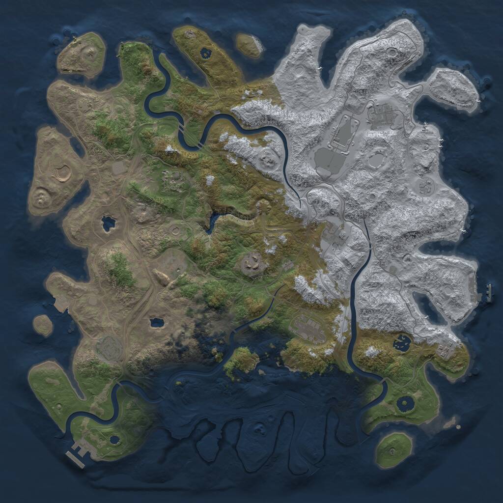 Rust Map: Procedural Map, Size: 4500, Seed: 18306123, 17 Monuments
