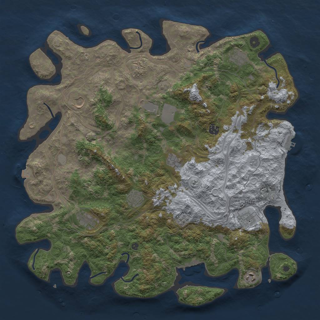 Rust Map: Procedural Map, Size: 4500, Seed: 158159456, 19 Monuments