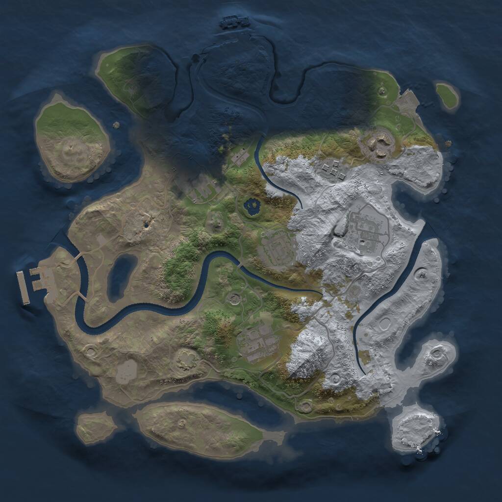 Rust Map: Procedural Map, Size: 3000, Seed: 31252424, 11 Monuments