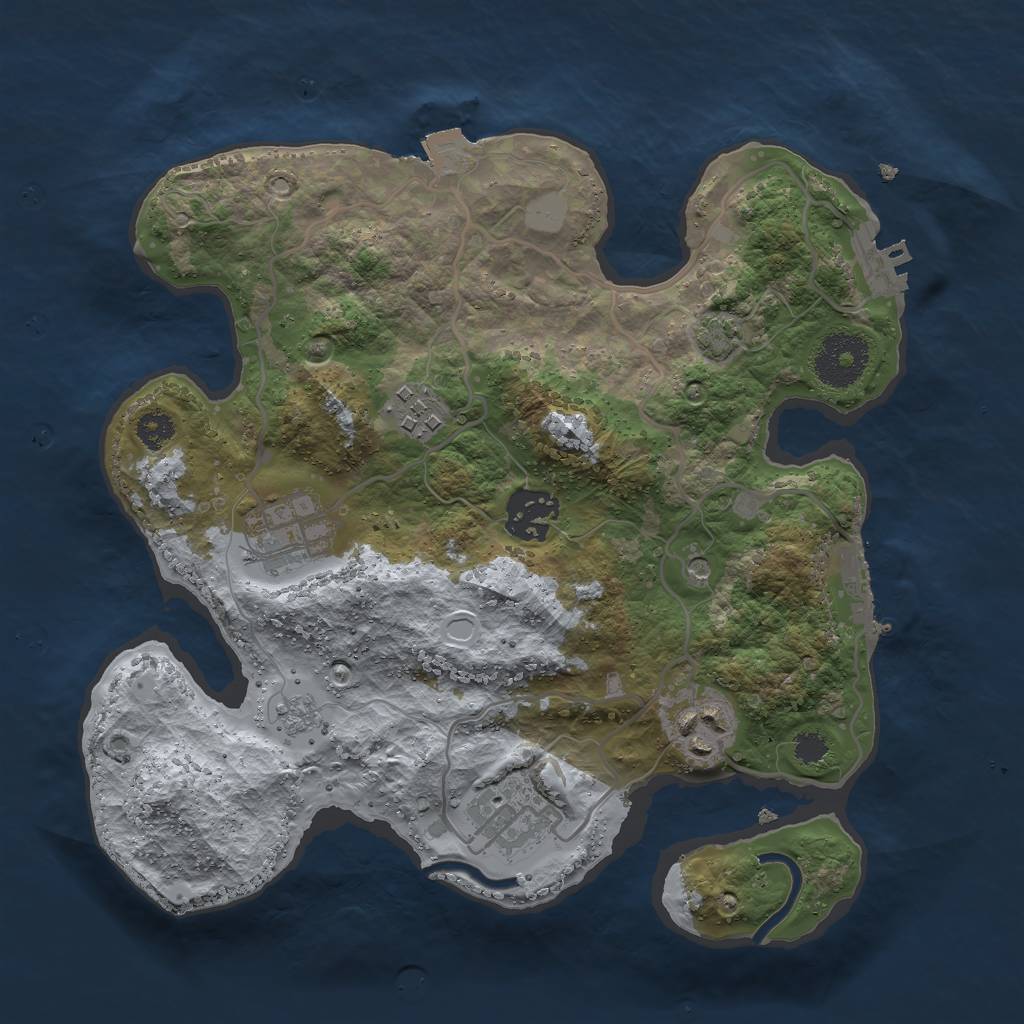Rust Map: Procedural Map, Size: 2850, Seed: 437411428, 13 Monuments