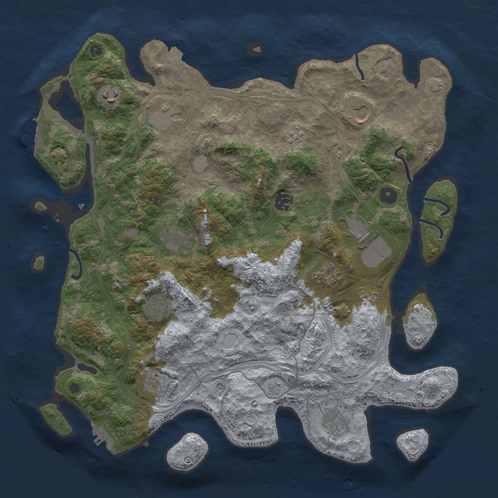 Rust Map: Procedural Map, Size: 4250, Seed: 315013510, 19 Monuments