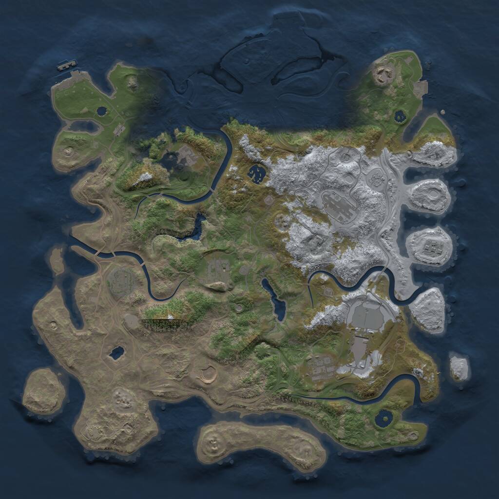 Rust Map: Procedural Map, Size: 4250, Seed: 1942999806, 16 Monuments