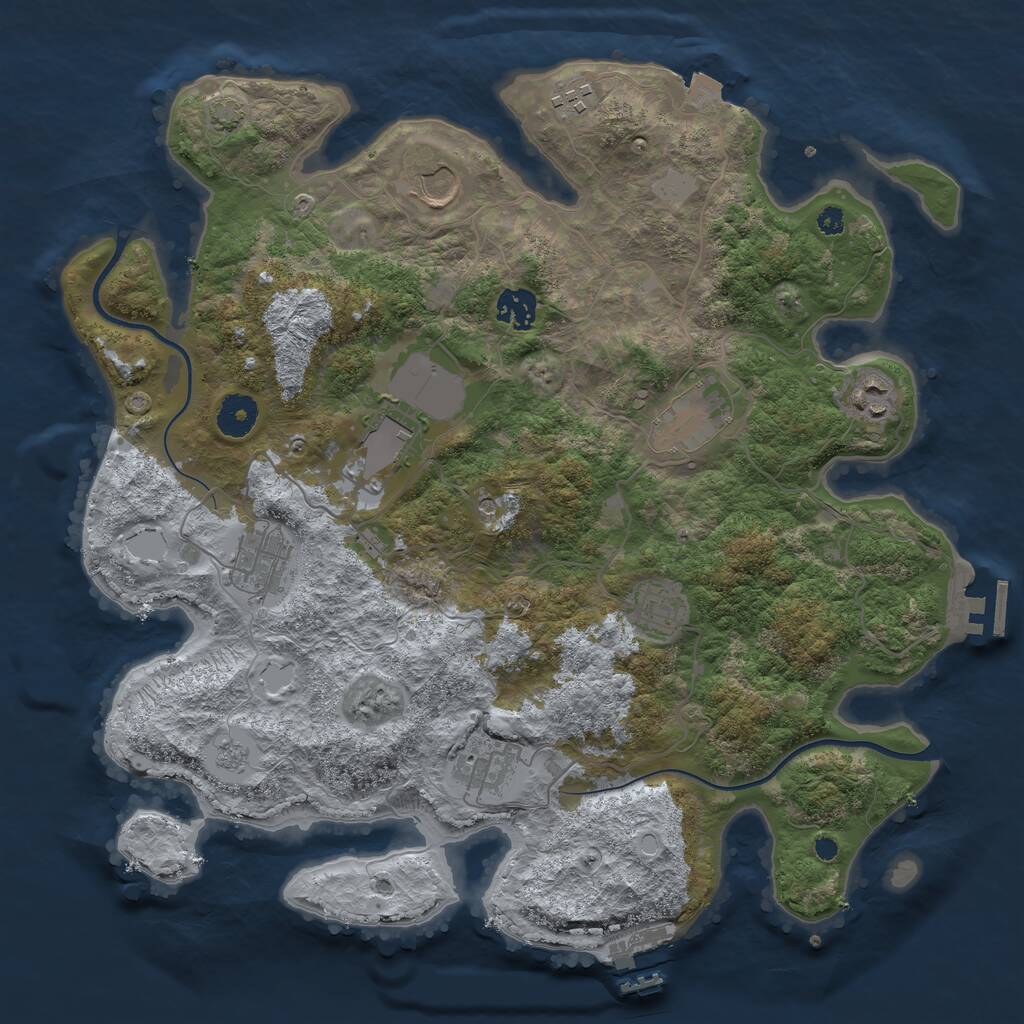 Rust Map: Procedural Map, Size: 3700, Seed: 567525540, 15 Monuments