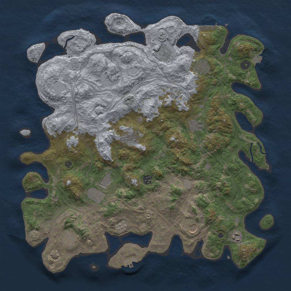 Rust Map: Procedural Map, Size: 4500, Seed: 1403779965, 19 Monuments