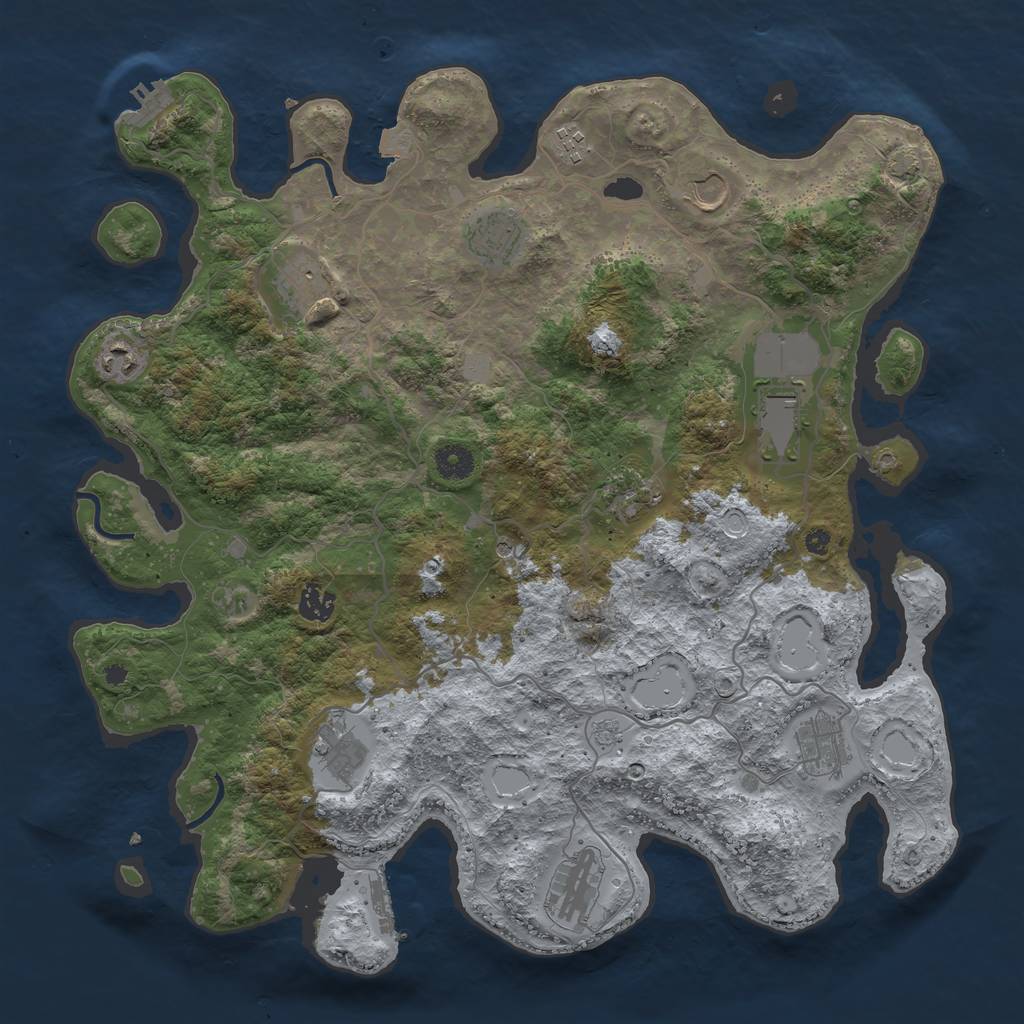 Rust Map: Procedural Map, Size: 4100, Seed: 148769013, 19 Monuments