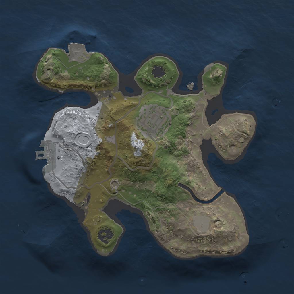 Rust Map: Procedural Map, Size: 2000, Seed: 765290722, 5 Monuments