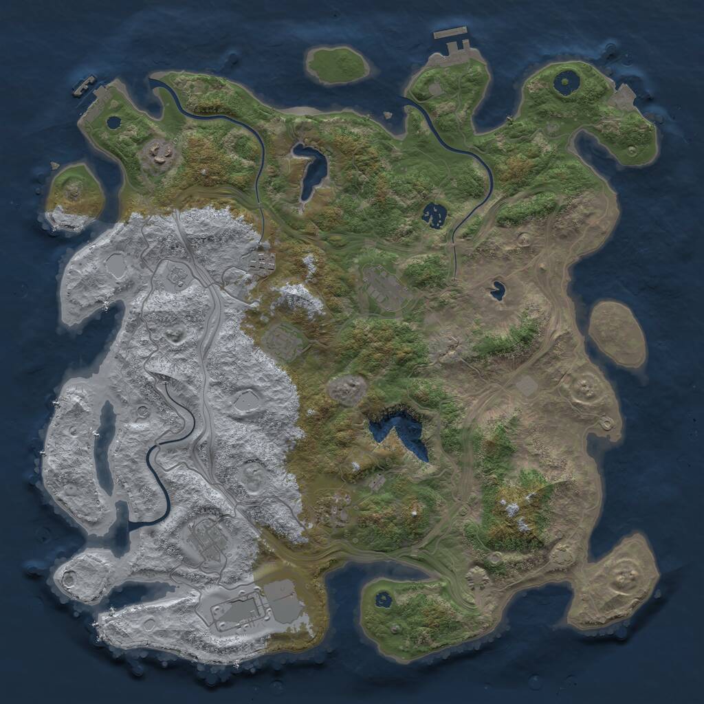 Rust Map: Procedural Map, Size: 4250, Seed: 1587472645, 14 Monuments