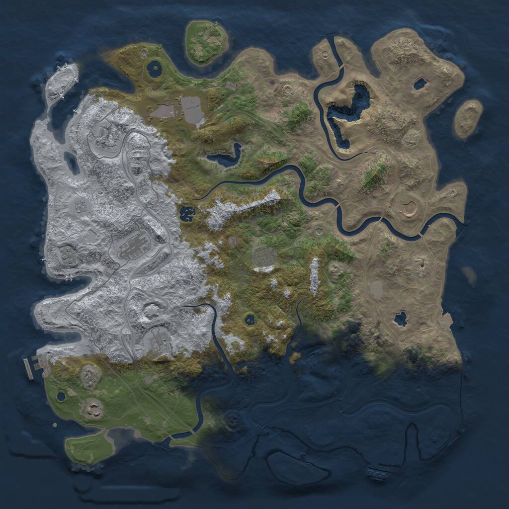 Rust Map: Procedural Map, Size: 4800, Seed: 164102216, 15 Monuments