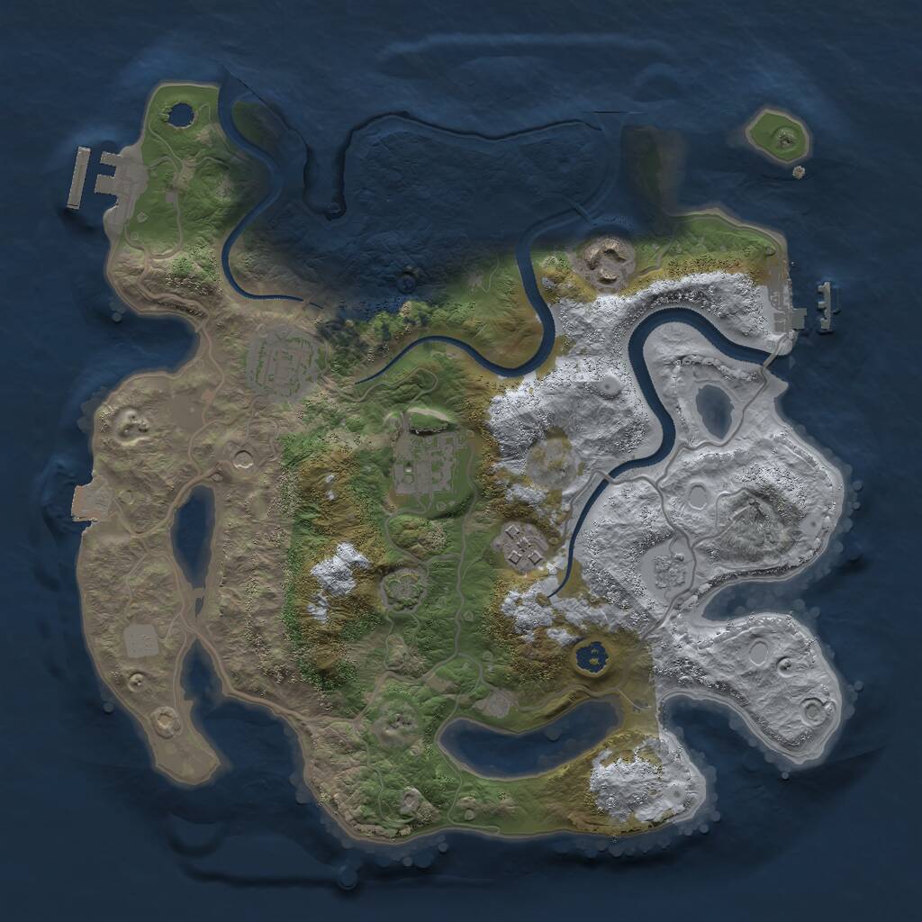 Rust Map: Procedural Map, Size: 3000, Seed: 21651565, 10 Monuments