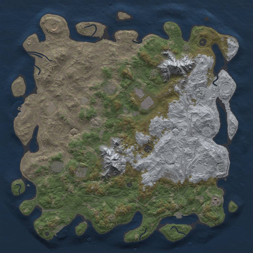 Rust Map: Procedural Map, Size: 5000, Seed: 64812422, 19 Monuments