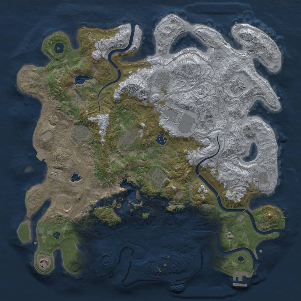 Rust Map: Procedural Map, Size: 4350, Seed: 298905245, 17 Monuments